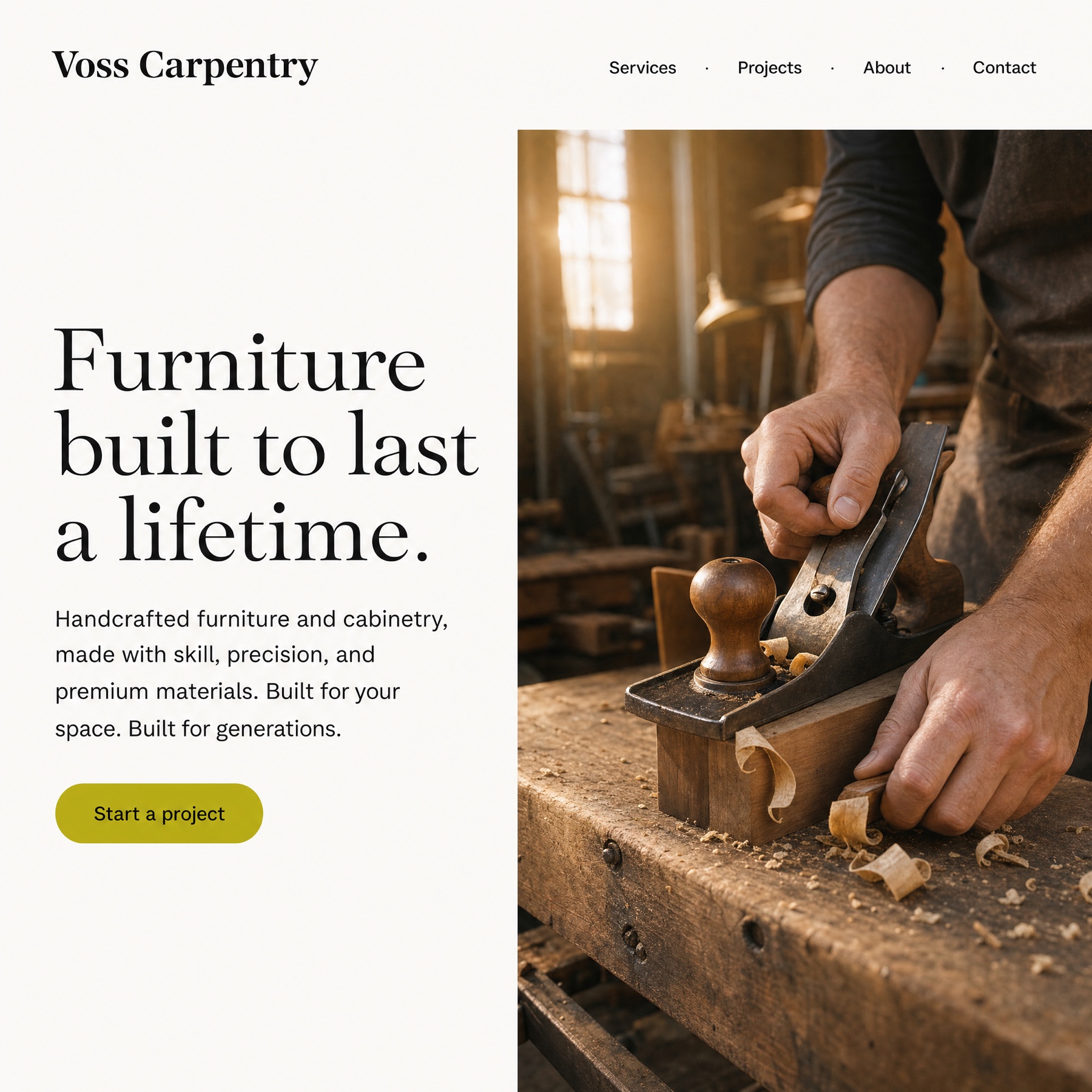 Voss Carpentry — trades website
